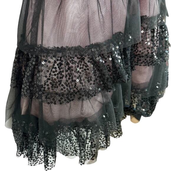 Masquerade Strapless Black Lace Pink Sweetheart Y2K Prom Dress Steampunk 11 / 12 - Picture 2 of 16